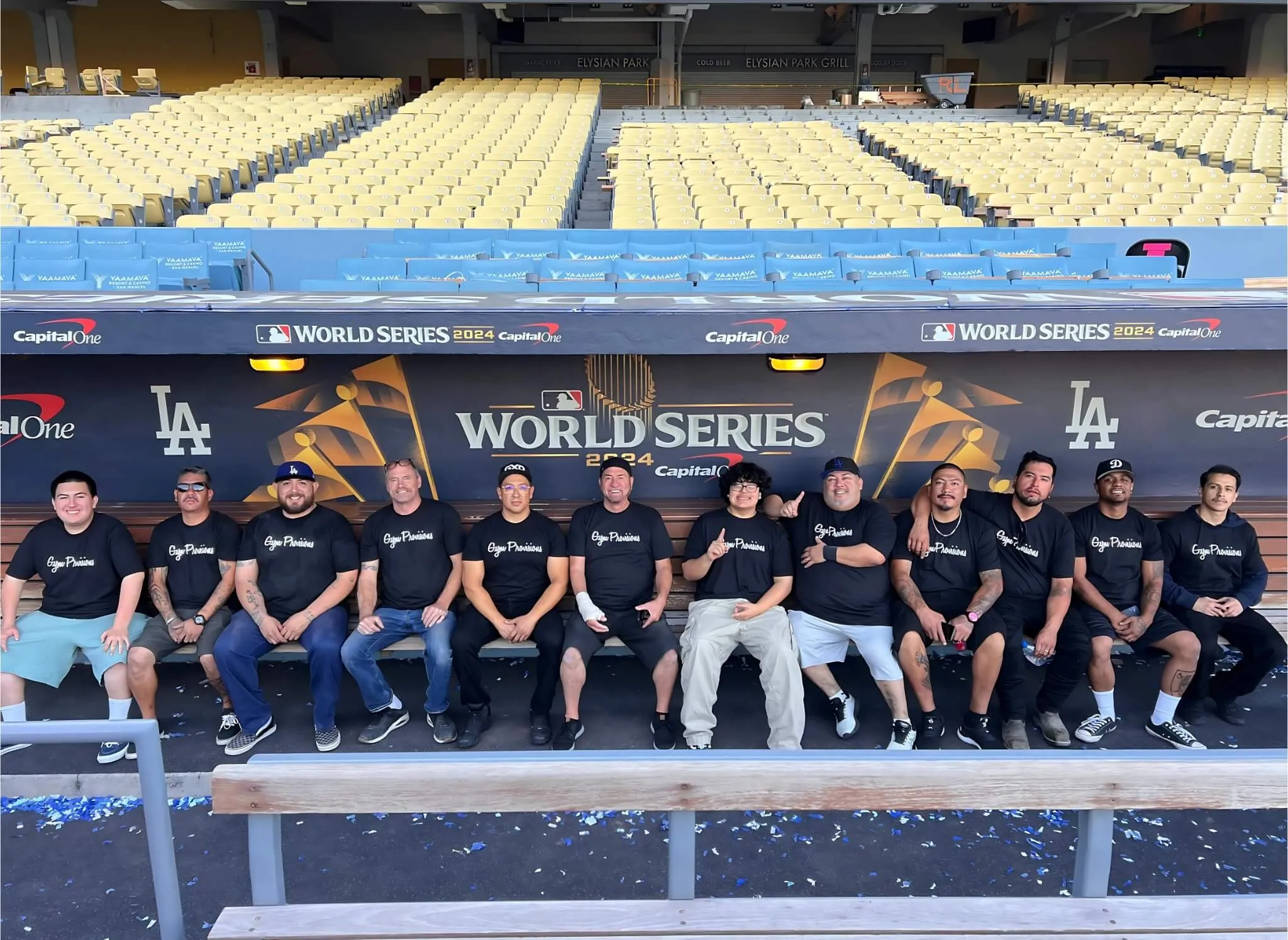 Gym Provisions team at Dodger Stadium during 2024 World Series